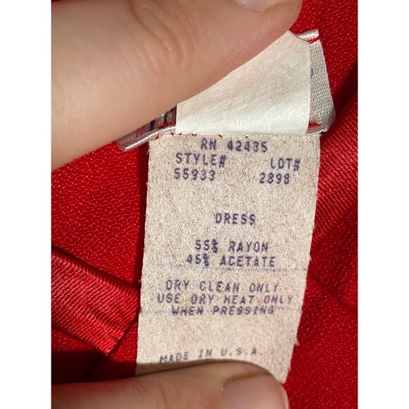 NWT Vintage Fredrick's of Hollywood Cherry Red Bodycon Dress 80s 90s Size Large - Picture 8 of 16